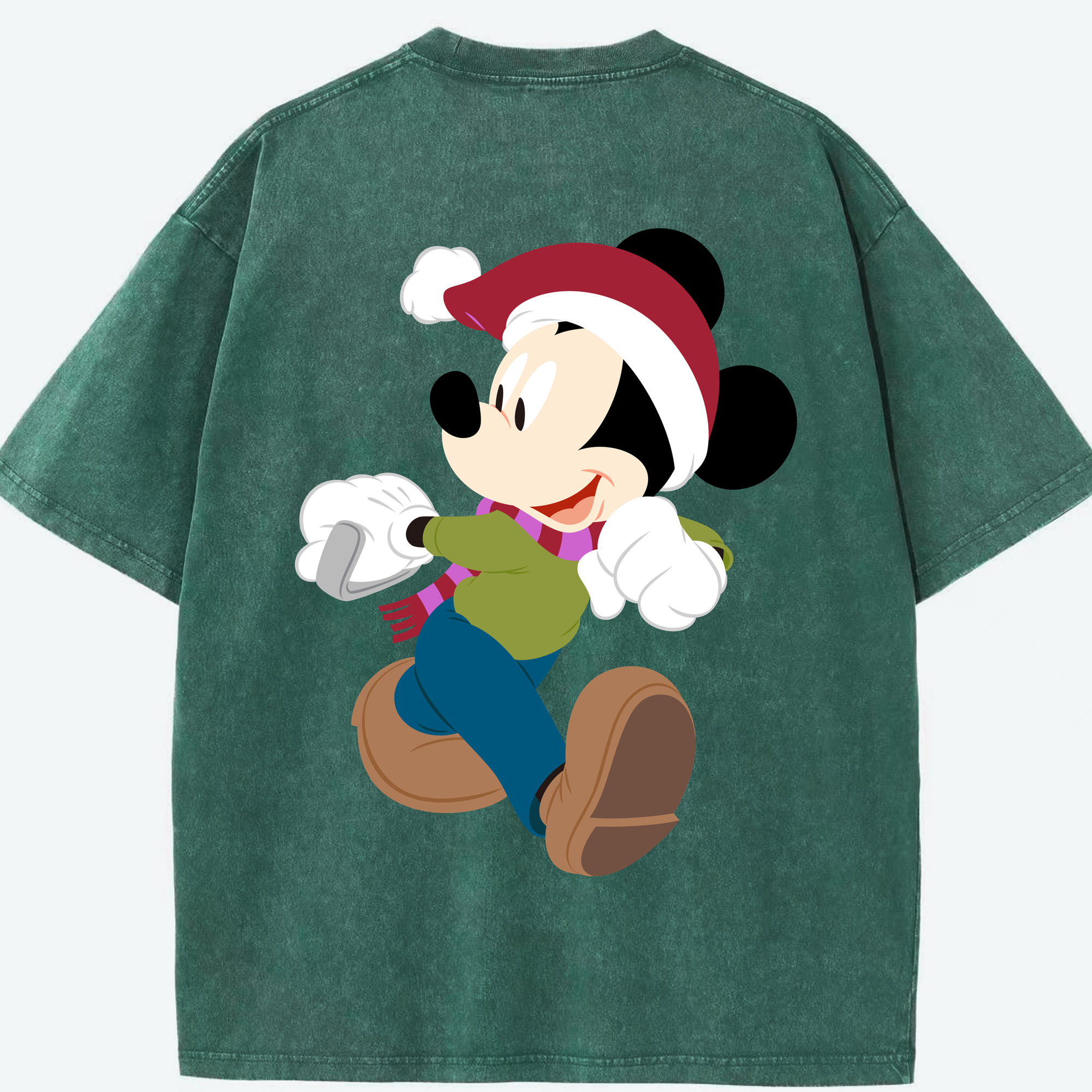 （画像用） ミッキーマウス Mickey Mouse 綿100% ヴィンテージ風 半袖Tシャツ（背面プリント）